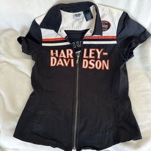 Harley Davidson Zip up Shirt Size Medium